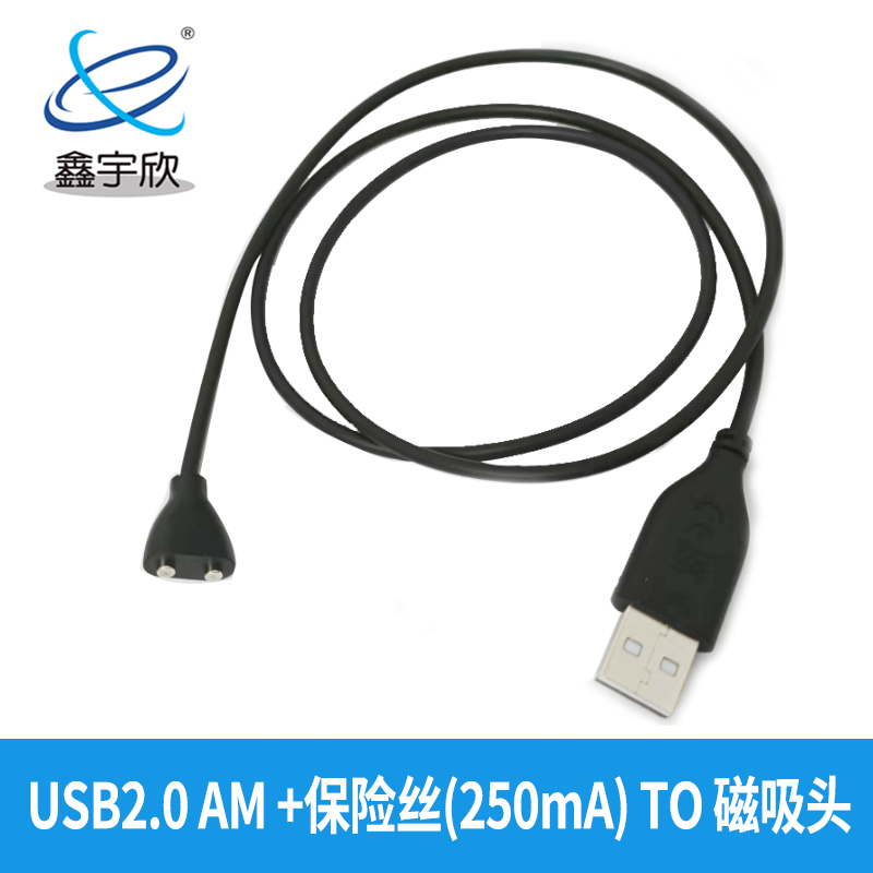  USB2.0 AM +保险丝(250mA) TO 磁吸头